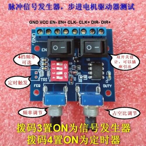Frequency Duty Cycle of Square Wave Rectangular Wave of NE555 Pulse Generator Adjustable
