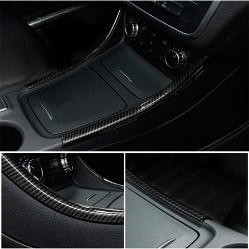 2Pcs/set Carbon Fiber Style Center Console Decoration Strips Trim For Mercedes Benz GLA/CLA/A Class 200 220 260 W176 A180