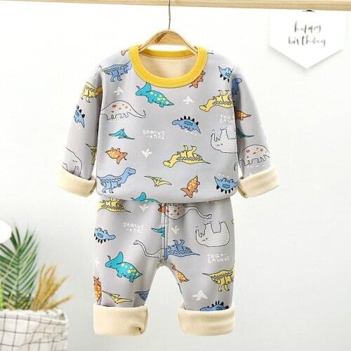 Kids Pajamas 2020 Winter Girls Boys Sleepwear Nightwear Baby Clothes Cartoon Dinosaur Pajama Sets Cotton Childrens Pyjamas