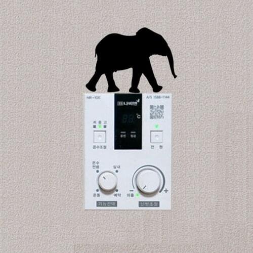 Baby Elephant Walking Switch Stickers Vinyl Decor Funny Wall Decal 3SS0024