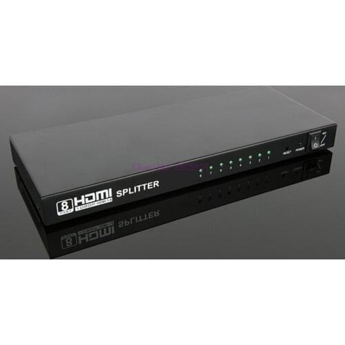 Dhl or fedex 10pcs HDMI Splitter 1x8, HDMI Switcher 1 Input 8 Output 4K 1080p Full HD 3D for PC Blu-Ray Decoder