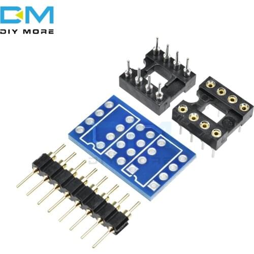 Dual DIP8 to DIP8 Mono Opamp PCB Pin Socket For NE5532 OPA2132 OPA627 TL072 P07 Module Board