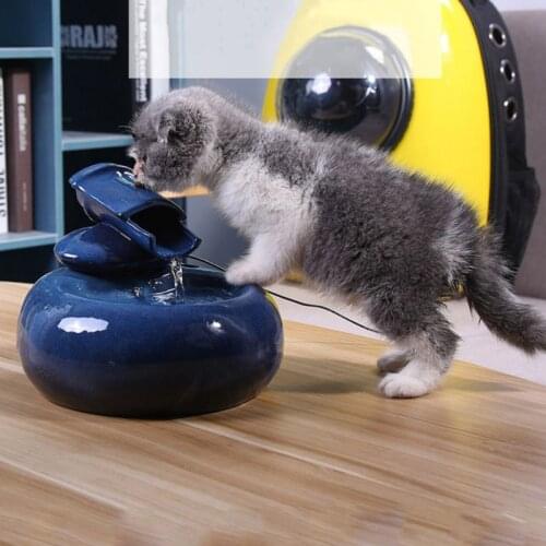 Electric Ceramics Drinking Fountain For Cats Dogs Automatic Cat Water Fountain Feeder Drinking Dispenser Bowl Pet Products C42