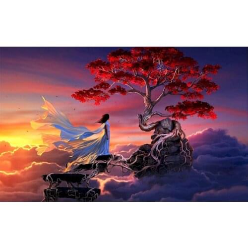 GATYZTORY Women and trees DIY Painting By Numbers Adult man On Canvas Hand painted, filling and coloring bedroom wall decoration