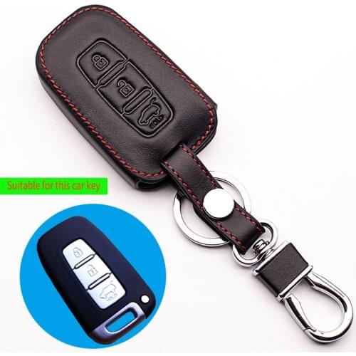 Hot sale car-cover leather car key case leather key cover for Kia Ceed RIO K2 K5 i2020 iX35 HB20 car dust collector 3 buttons