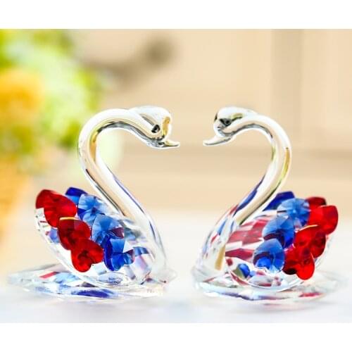 Crystal Swan Small Decoration Mobile Phone Counter Decoration Decoration Glasses Jewelry Desktop Counter Decoration Gift