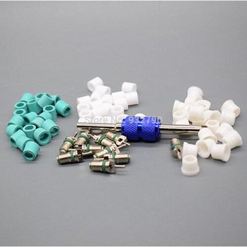 Car Air Conditioning Rubber Ring O-Rings Seal A/C AC Pipe Joint Seals Rings AC Valve Core Remover/Installer Tool Valve Cores