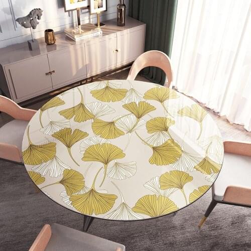 Round table cloth PVC Printing 1.5mm thick Plastic Waterproof Oilproof Round Table Mat Party wedding table deco protector custom