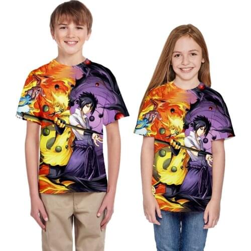 Boys and Girls O-neck 3D Digital Print Short Sleeve Tokyo Ghouls Design Summer T-shirts Casual Streetwear T-shirts