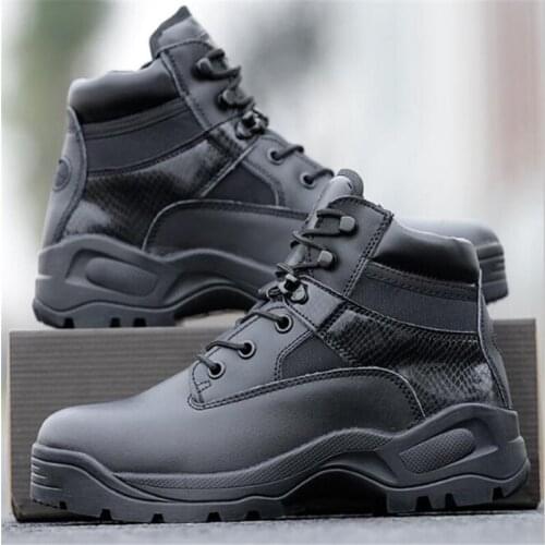 Men delta Army Tactical Boots Leather Low-Zip Waterproof Combat Boots Black Outdoor Hiking Shoes sneaker for men Climbing Shoes