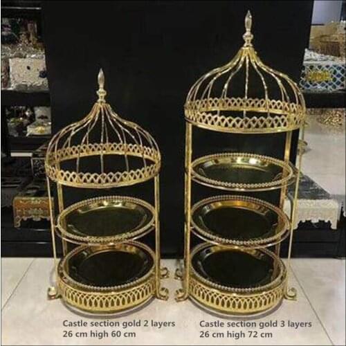 1 PCS Dessert table decoration cold meal set table tray display rack wrought iron bird cage afternoon tea snack rack cake rack