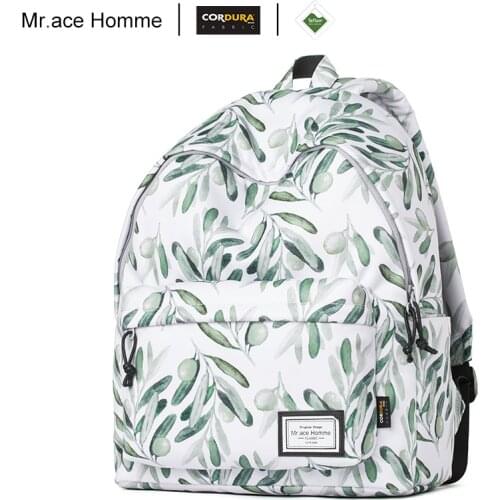 Brand Green Leaf Print Backpack Women Laptop School Backpack Men Waterproof College Bag For Girl Waterproof Travel Bagback Boy