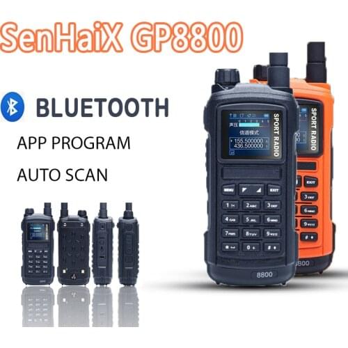 OPPXUN For SenHaiX SHX-GP8800 Ham Walkie Talkie Bluetooth Waterproof TPU Bluetooth Programming LED Glare Transceiver
