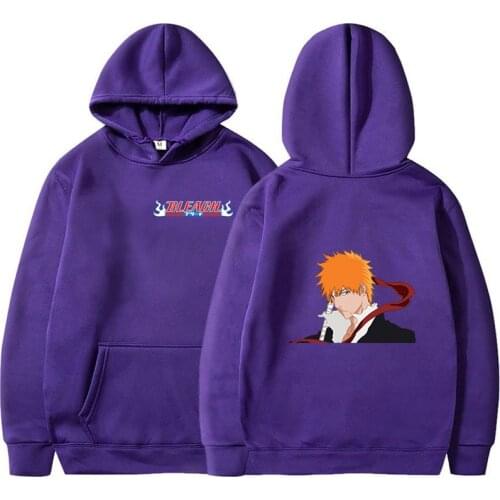 Japanese Anime Hoodie Bleach Man and Women Teenagers Casual Cool Style Fall Oversize Sweater Long Sleeve