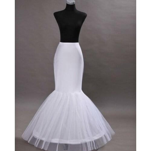 Simple Design White 1 Hoop Fishtail Mermaid Skirt Wedding Dress Crinoline Petticoat