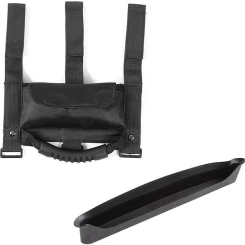 1 Pcs Car Roll Bar Grab Handle with Holder Storage Bag & 1 Pcs Passenger Storage Tray Grab Handle Accessory Box