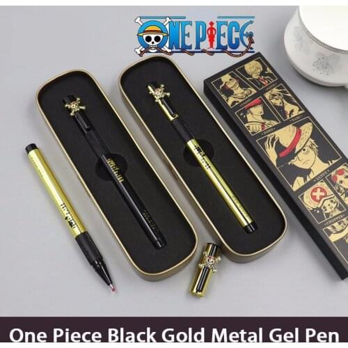 1PCS Black Gold 0.5mm Metal Gel Pen For Writing Signature Pen Neutral Pen Office School Supplies Stationery One Piece Gift Box