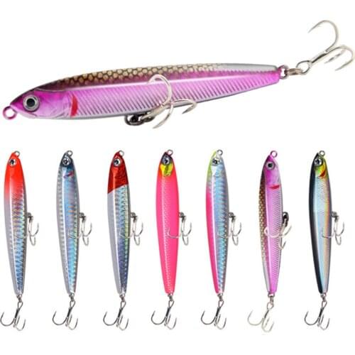 1PCS Pencil VIB Sinking Fishing Lure 8cm 14g Artificial Hard Bait Crankbait Wobbler Fishing Tackle For Bass Pike Pesca