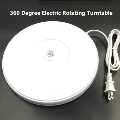 10" 25cm Led Light 360 Degree Electric Rotating Turntable for Photography, Max Load 10kg 220V