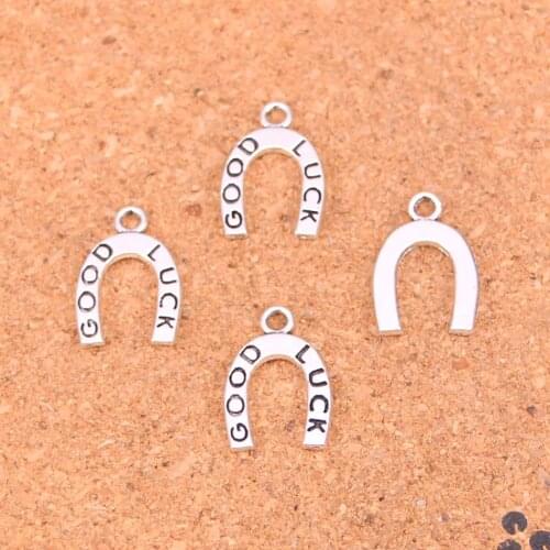 130Pcs Antique Silver Plated lucky horseshoe good luck Charms Diy Handmade Jewelry Findings Accessories 17*12mm