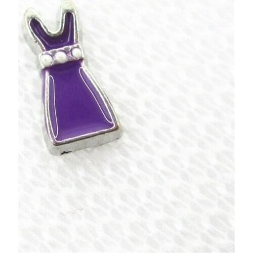 20pcs/lot Hot Selling Purple Dress Floating Charms Living Glass Memory Floating Lockets DIY Jewelry Charms