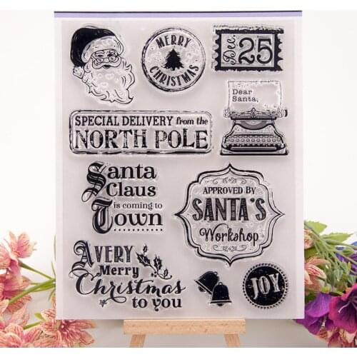 2021 Christmas Clear Stamp Transparent For Scrapbooking DIY Card Handmade Kid Funny Seal Stencil Poster Making Postercard