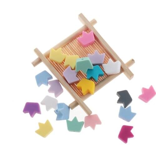 50pcs Small Crown Silicone Beads For Newborn Baby Silicone Teethers Pacifiers For Babies Beads For Teeth Baby Toys Bap Free