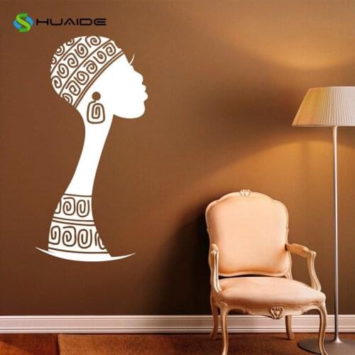 Africa African Girl Wall Decal Vinyl Stickers Beauty Salon Interior Home Design Wall Art Murals Bedroom Decor Mirror Poster A92