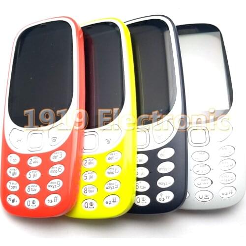 Original New Full Phone Housing Cover Case with English or Russian Or Hebrew Keypad For Nokia 3310 2G