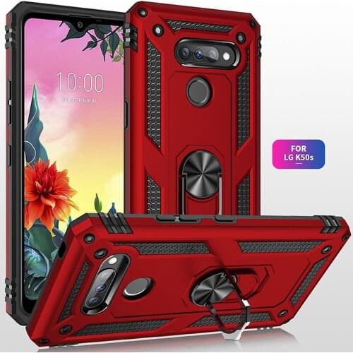 Metal Ring Case For LG Stylo 6 5 K40S K51S K50S K50 K40 K30 Stylo6 Stylo5 Armor Case Shockproof Cover For LG Aristo 3 2 4 Plus