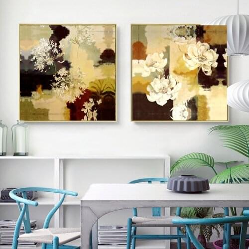 Flower Abstract Home Decor Nordic Canvas Poster Wall Art Print Living Room Watercolor Oil Picture Minimalist Impression Painting