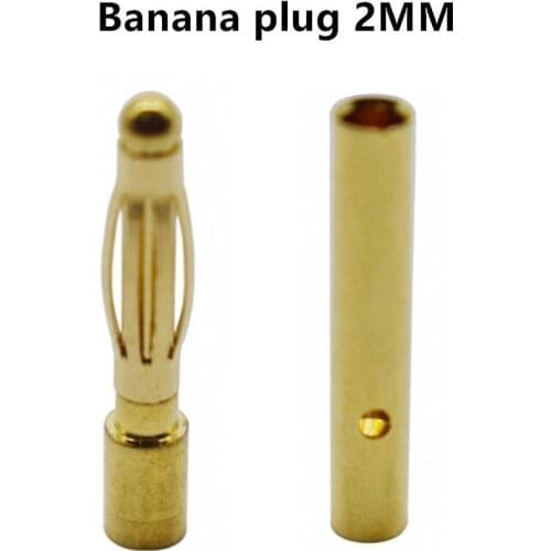 10Pair 2mm 3mm 3.5mm 4mm Gold-Plated Bullet Banana Socket Male Female Banana Connector Model Battery Plug