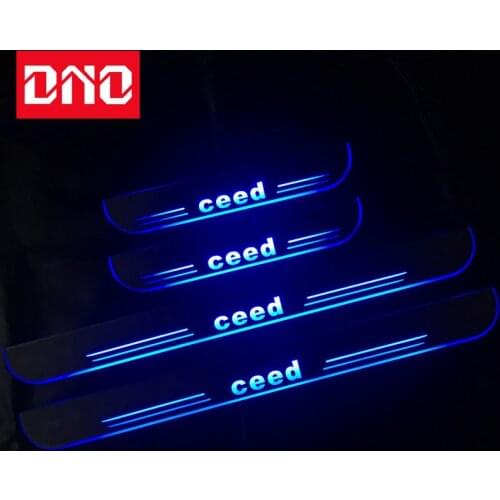 DNO Door Sill Scuff Plate Pedal Ligths For Kia Ceed 2019 2020 2021 Threshold Led Bar Pathway Dynamic Welcome Lamp