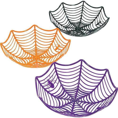 Halloween Spiderweb Snack Bowls Spider Web Fruit Basket Cobweb Fruit Bowl With Spiders Pattern For Party Decorations