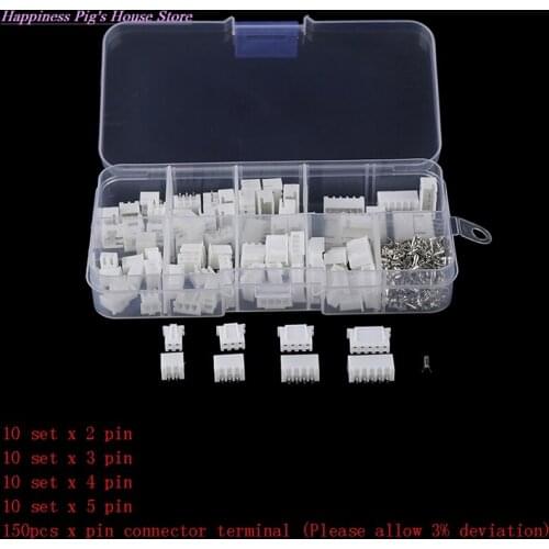 JST-XH Kit 2/3/4/5Pin XH2.54MM Terminal Housing PCB Header Wire Connectors 150PCS/Box
