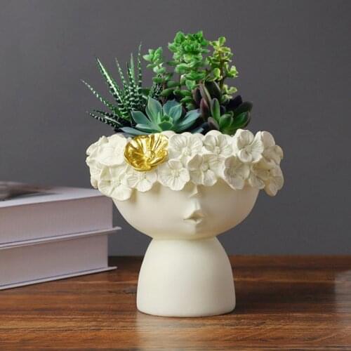 Resin Vase Makeup Brush Holder Pen Holde Storage Box Sculpture Flower Pot Creative Home Decoration Art Desktop Crafts Woman Gift