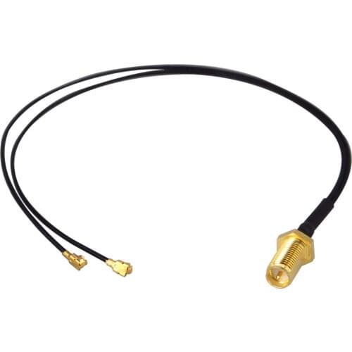 Pigtail Antenna WiFi Coaxial Cable SMA Female RP SMA Female to 2 IPX U.FL Female 1.13 Cable Y Type Combiner Antenna Cable