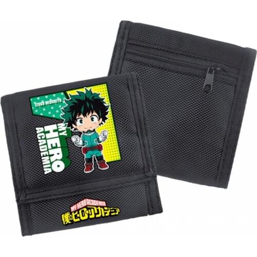 My Hero Academia Wallet Cartoon Cute Oxford Three-fold Coin Purse Card Holder Wallets Purses Female Male Wallets