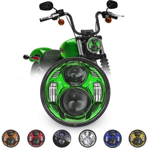 Round Motorcycle headlight 5D 5.75'' led Driving Lights For Harley 883 Iron Sportster 5 3/4 inch Black Projector Motor Headlamp