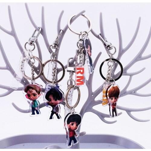 Cool Kpop Butter New Album Acrylic Keychain Suga Jin Jhope Jungkook V Rm Jimin Figure Pendant Key Ring Gift Collection