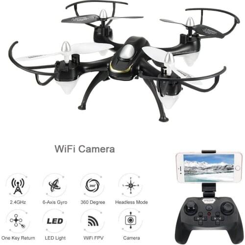 EBOYU(TM) 668-A9W WiFi FPV Quadcopter Drone With Wifi HD Camera Headless Mode One Key Return RC Quadcopter Drone RTF Mode 2