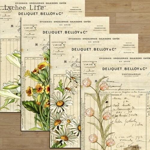 Lychee Life Vintage Plants Washi Sticker DIY Craft Scrapbooking Album Junk Journal Planner Decorative Stickers