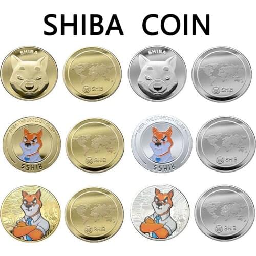 Metal Gold Plated Physical SHIBA SHIB Token Coin Souvenir DOGECOIN KILLER Coin Commemorative Collectible Coins