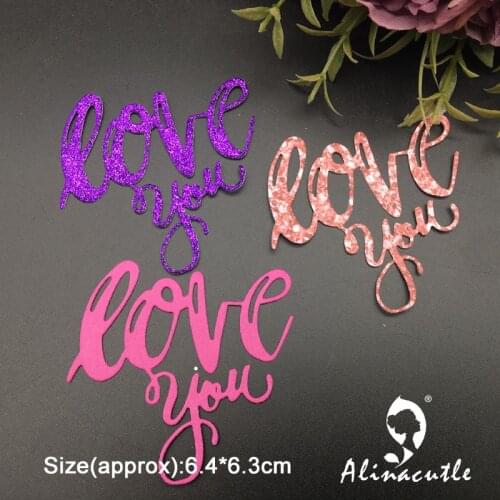 Metal Cutting die Cut Love you Happy Valentines Scrapbooking Paper Craft Handmade Card Album Punch Art Cutter Alinacutle Die