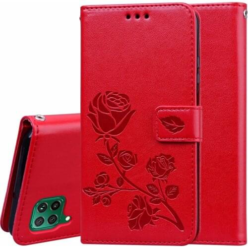 P40 lite Fashion Rose Flower Leather Flip Case For Huawei nova 7i Funds Mobile Phone Cover For Huawei nova 6 SE Capa