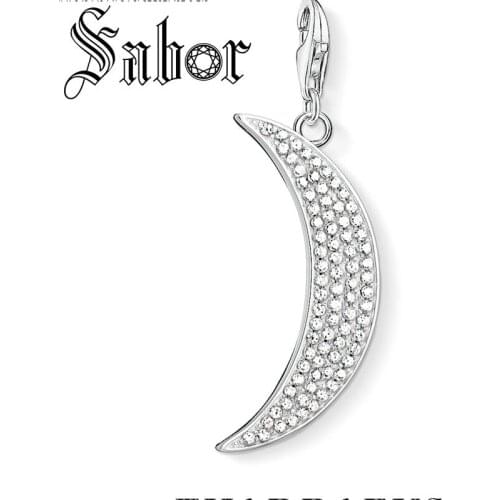 Moon Pave Reiki Healing Pendant Charm For Women Trendy silver plated DIY Jewelry Fit Bracelet Necklace Pendant thomas