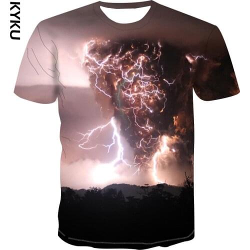 3D new lightning print t-shirt mens fashion mens T-shirt leisure multi-functional clothing cotton s-6xl