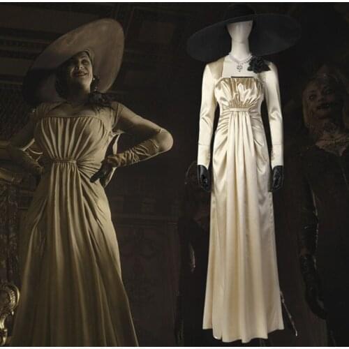 New Arrival Hot Game RE Village Alcina Dimitrescu Dress Halloween Cosplay Alcina Costume Evening Party Outfit Vampire Suit