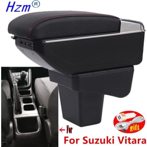 For Suzuki Vitara Armrest For Suzuki Vitara Retrofit parts dedicated Car Armrest Center Storage box USB Easy to install