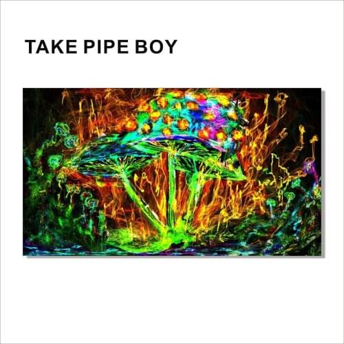 Psychedelic Mountain Trippy Mushroom Poster Colorful Abstract Hippie Art Fantasy Bohemian Wall painting for Decoration Dorm Art